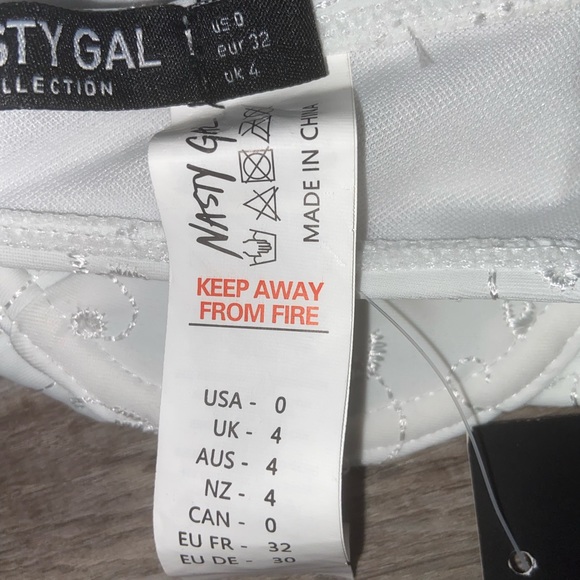 NWT Nasty Gal brodere underwired lace up bikini top White size 0 (TOP ONLY) (J) - Picture 5 of 8